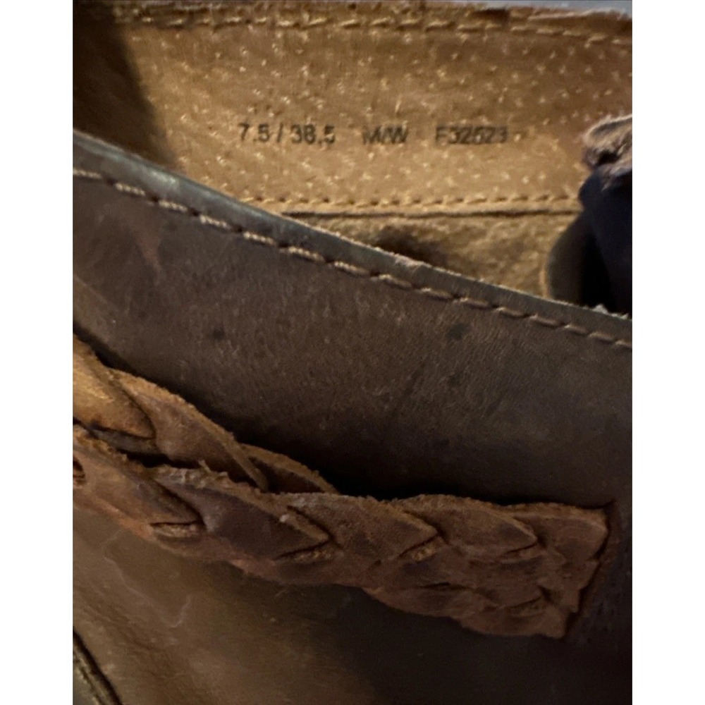 Born Temple Ankle Boots Castano Suede Leather Braided Accent Boho Women's 7.5 - Picture 6 of 16